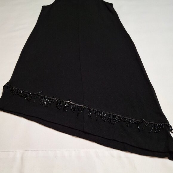 Racerback Bodycon Sz M Midi Sheath Dress Stretch Knit Asymmetrical Hem - Picture 10 of 12